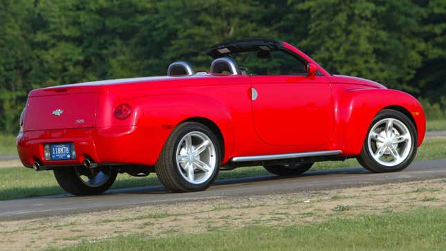 A red Chevrolet SSR.