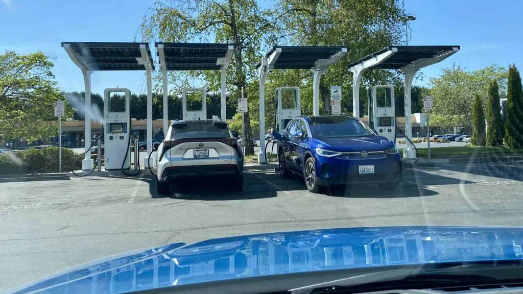 Electrify America station with 2 of 4 chargers inoperable - April 2024